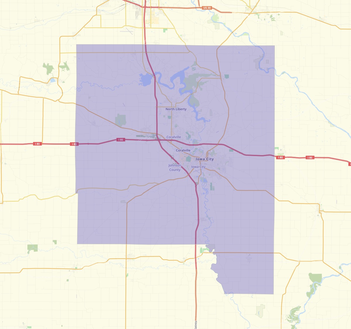 Johnson County Zip Code Map Map